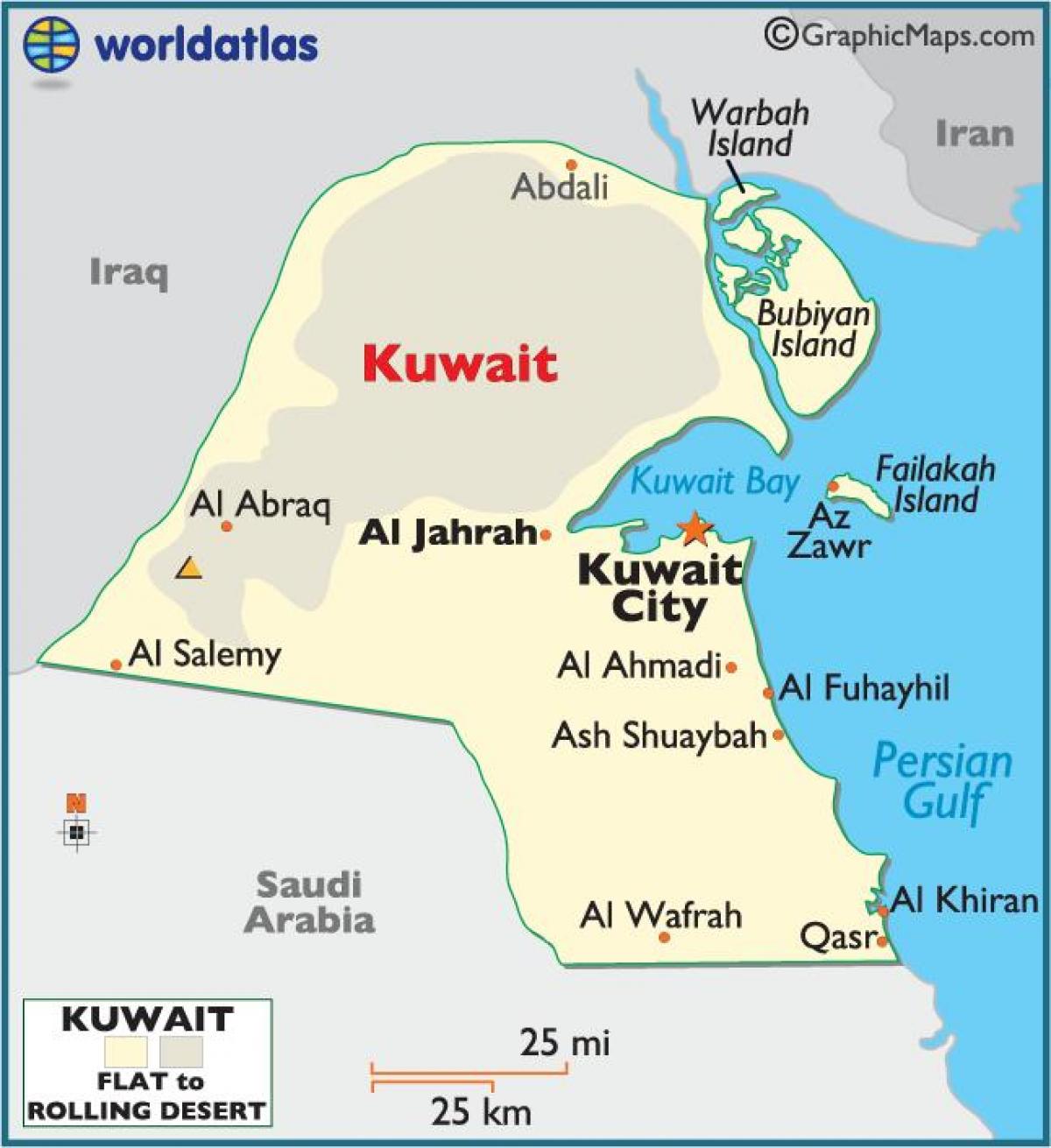 Кувейт поўнай карце