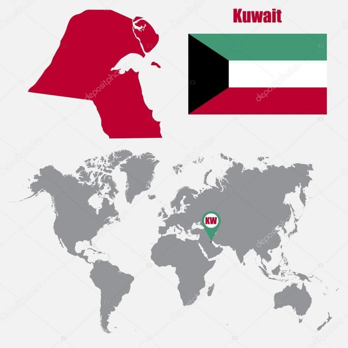 Кувейт на карце свету карта